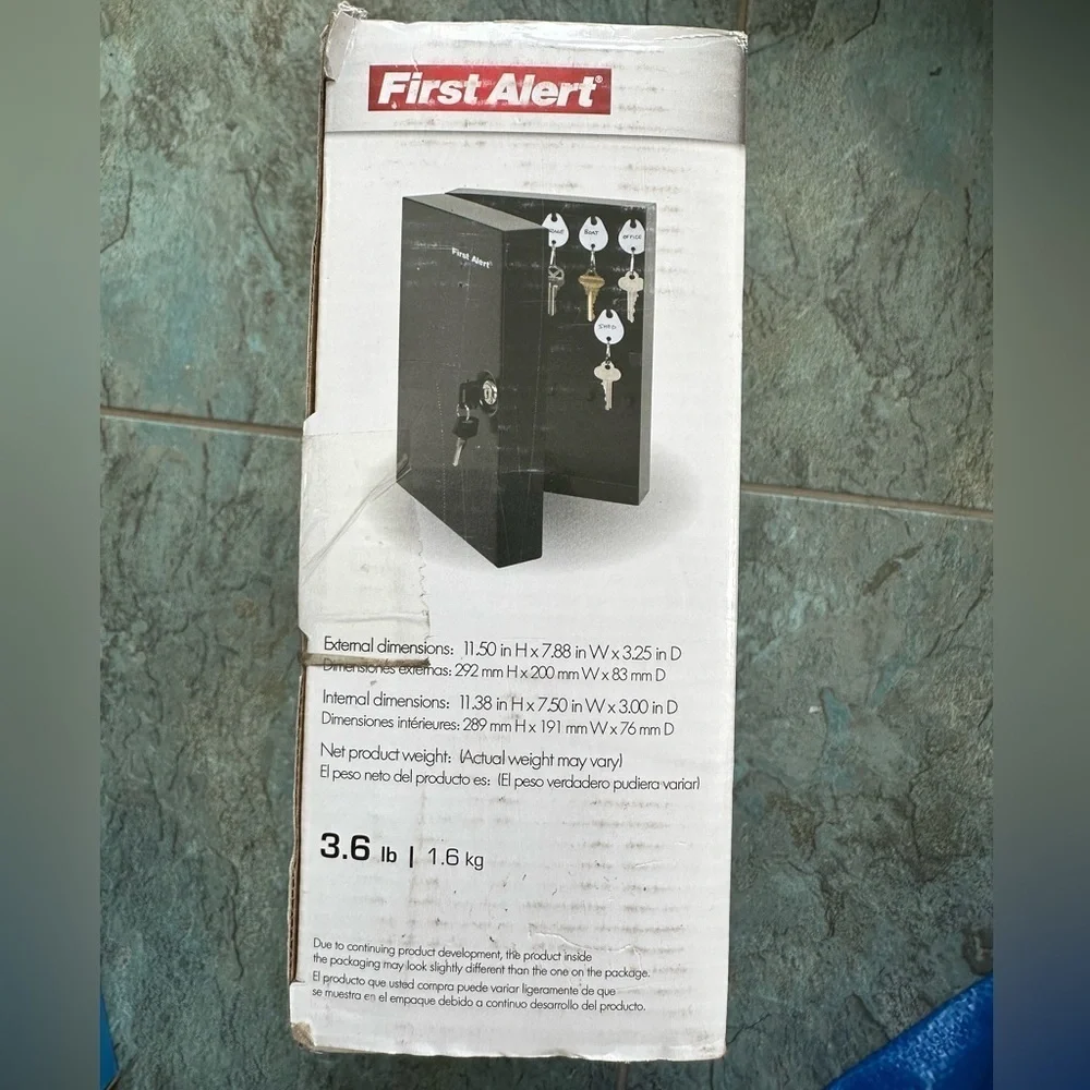 NEW First Alert 3060F Steel Wall Mount Key Cabinet, 0.15 Cubic ft, Black